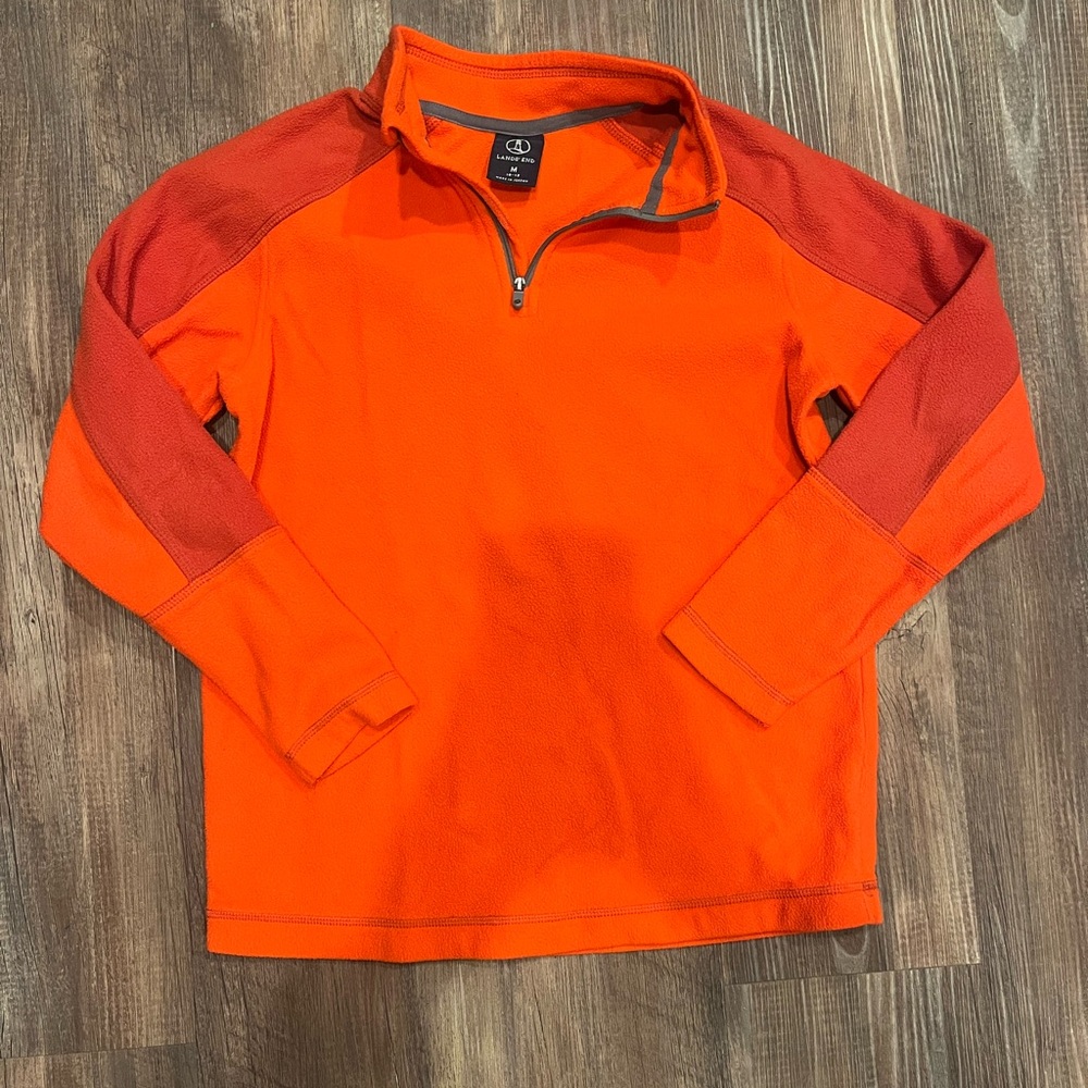 Lands' End Boy’s Vibrant Orange Half-Zip Sweater